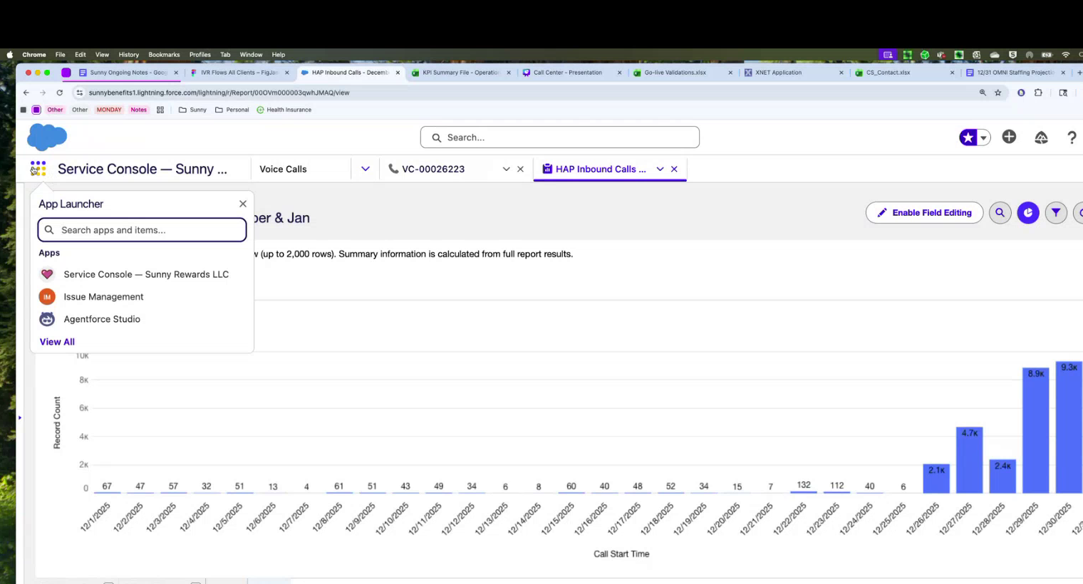 Service Console Navigation